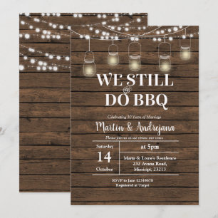 invitación de aniversario de bodas número 50 BBQ