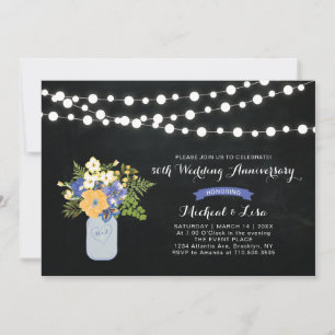 Invitación de aniversario de bodas número 50 en pi