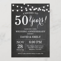 Invitación de Aniversario de Bodas número 50 en Pi