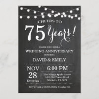 Invitación de Aniversario de Bodas número 75 en Pi