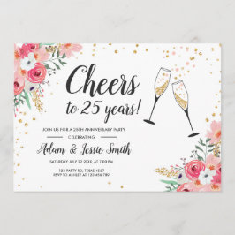 Invitación de aniversario de bodas Rustic 25 con f