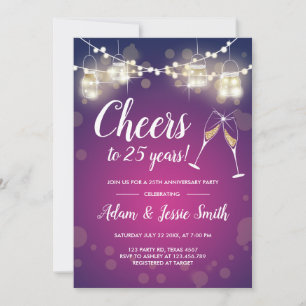 Invitación de aniversario de bodas rústico 25 con 