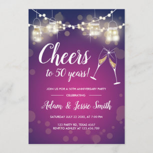 Invitación de aniversario de bodas rústico con luc