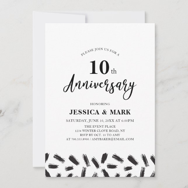 Invitación de aniversario de bodas Simple Modern 1 (Anverso)