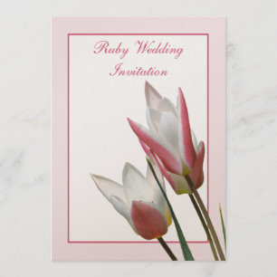 invitación de aniversario de bodas Tulip Ruby