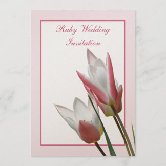 invitación de aniversario de bodas Tulip Ruby