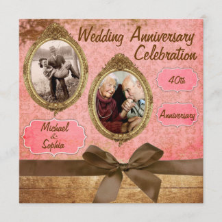 Invitación de aniversario de bodas vintage