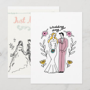 Invitación de aniversario de bodas Vintage Sketch 