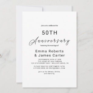 Invitación de aniversario de caligrafía caprichosa