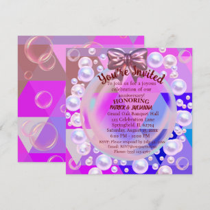 Invitación de Aniversario de Cristal Caliente Abst