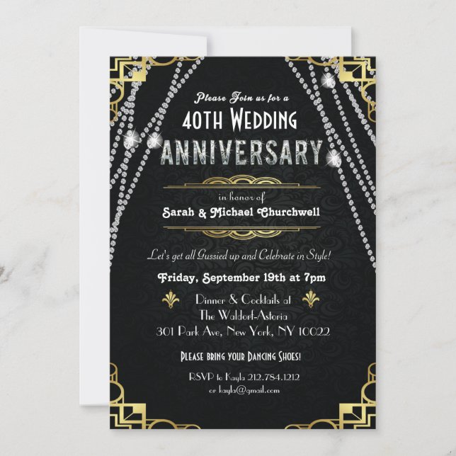 Invitación de Aniversario de El Gran Gatsby de CUA (Anverso)