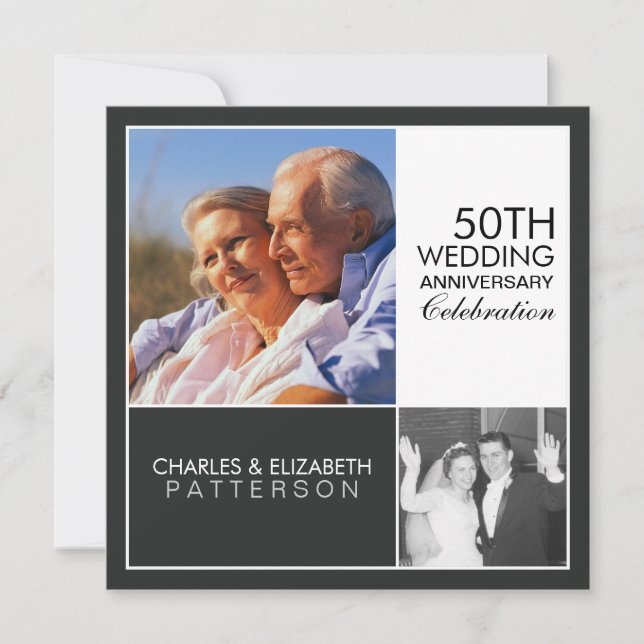 Invitación de aniversario de fiesta de bloque mode (Anverso)