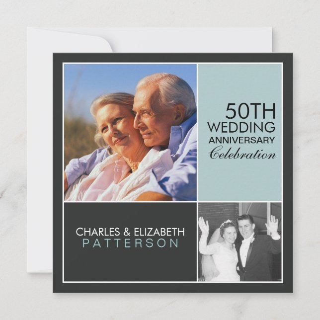 Invitación de aniversario de fiesta de bloque mode (Anverso)