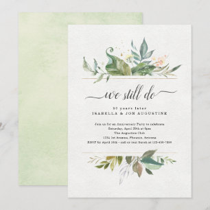 Invitación de aniversario de fiesta floral en acua