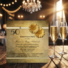 Invitación de aniversario de flores de margarita v