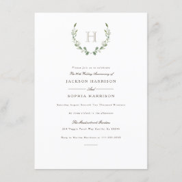 Invitación de aniversario de Greenery formal y rús