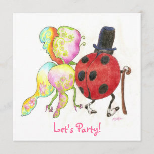 invitación de aniversario de insecto