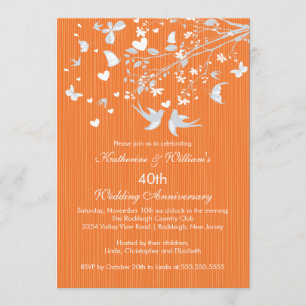 Invitación de aniversario de la fiesta de pájaros 