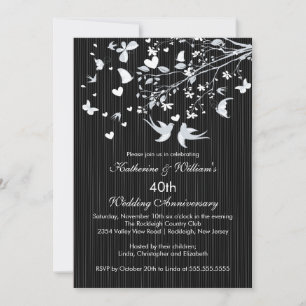 Invitación de aniversario de la fiesta de pájaros 