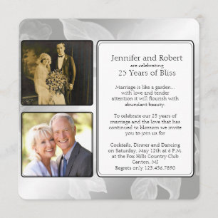 Invitación de aniversario de la foto del jardín de