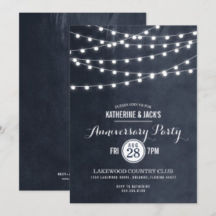 Invitación de aniversario de luces de cadena de me