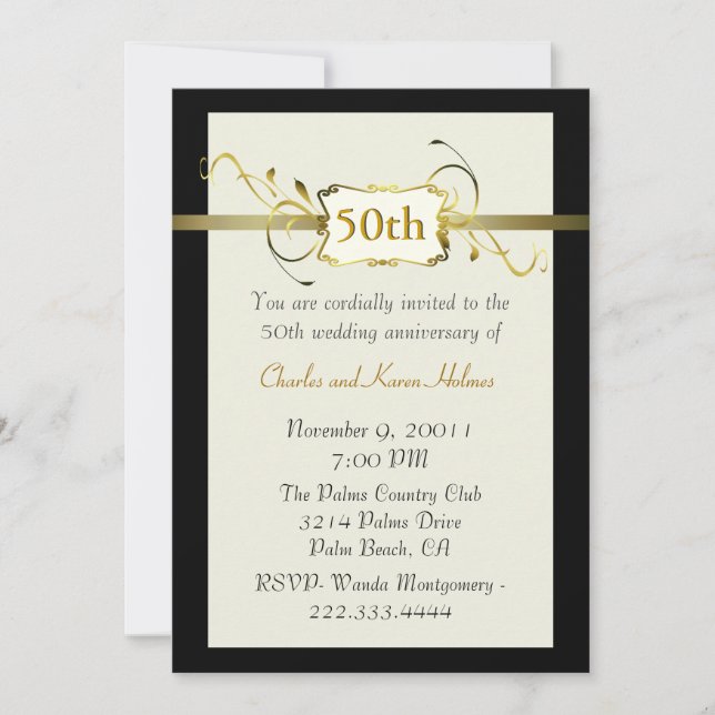 Invitación de aniversario de oro (Anverso)