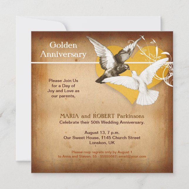 invitación de aniversario de oro (Anverso)