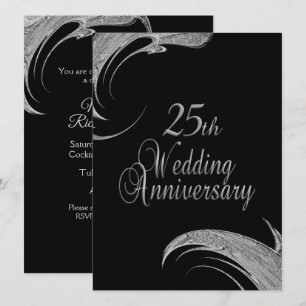 Invitación de aniversario de plata elegante