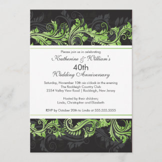 Invitación de aniversario de remolino de damasco n