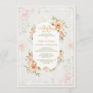 Invitación de Aniversario de Rosa Victoriana