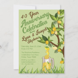 Invitación de aniversario de verano con limones