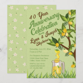 Invitación de aniversario de verano con limones