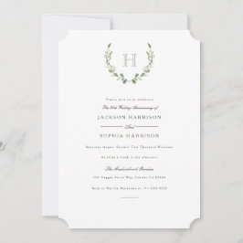 Invitación de Aniversario Formal y Verde Rustico