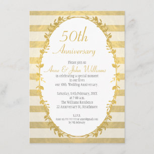 Invitación de aniversario número 50 de Garland Fau