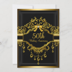 Invitación de aniversario número 50 elegante en da