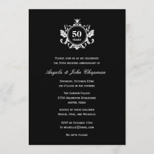 Invitación de aniversario o cumpleaños Floral Char