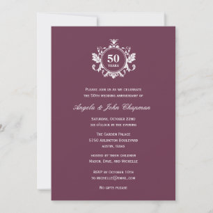 Invitación de aniversario o cumpleaños Floral Char