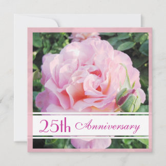 Invitación de Aniversario Pastel Pink Rose 25
