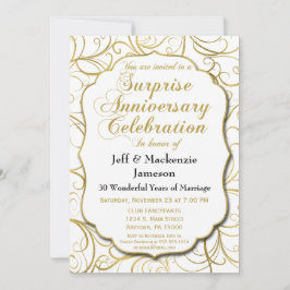 Invitación de aniversario sorpresa con remolino de