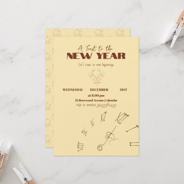 Invitación de Año Nuevo (Anverso/Reverso In Situ)