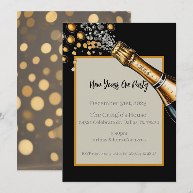 Invitación de Año Nuevo (Anverso / Reverso)