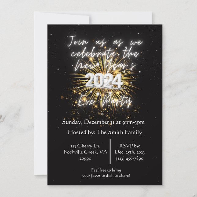 Invitación de Año Nuevo 2024 (Anverso)