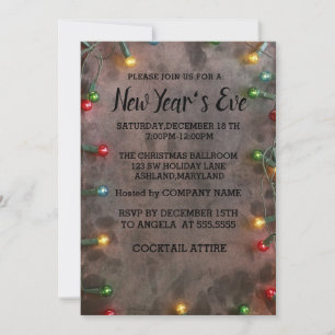 Invitación de Año Nuevo de Bombillas increíbles y