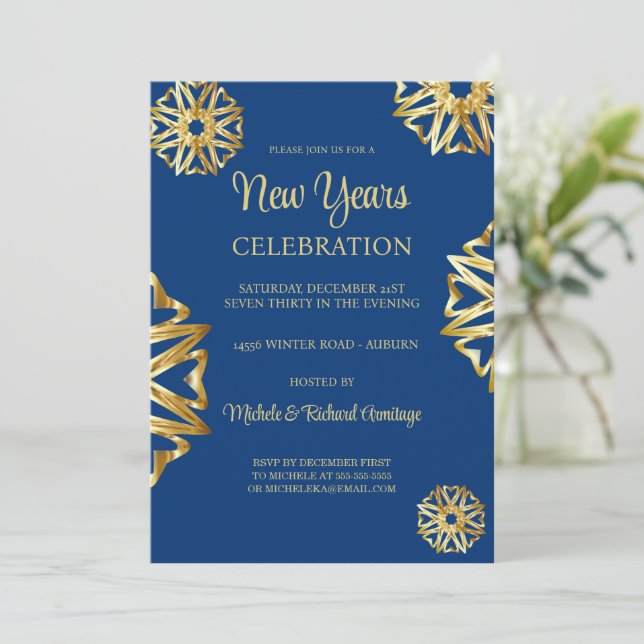 Invitación de Año Nuevo de las Estrellas de Oro de (Anverso de pie)