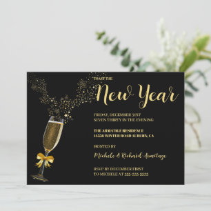 Invitación de Año Nuevo Sparkling Wine