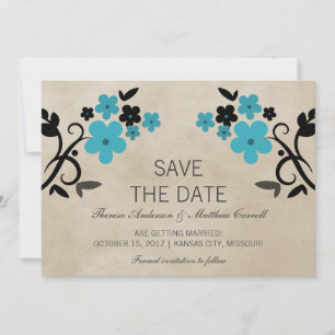 Invitación de Anticipación de Boda Aqua Sweet Vint