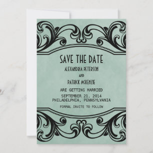 Invitación de Antiguo Estilo Jade Swirls para Guar