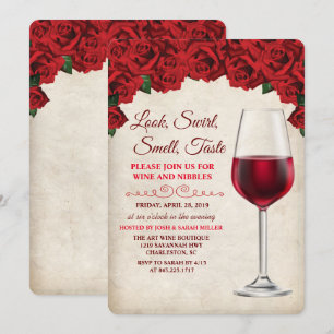 Invitación de Antiguo para Fiesta de Cata de Vinos