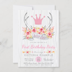 Invitación de Antler, la princesa de Boho salvaje