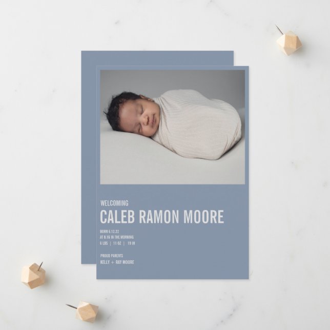 Invitación DE ANUNCIO DE BEBÉ (Anverso/Reverso In Situ)